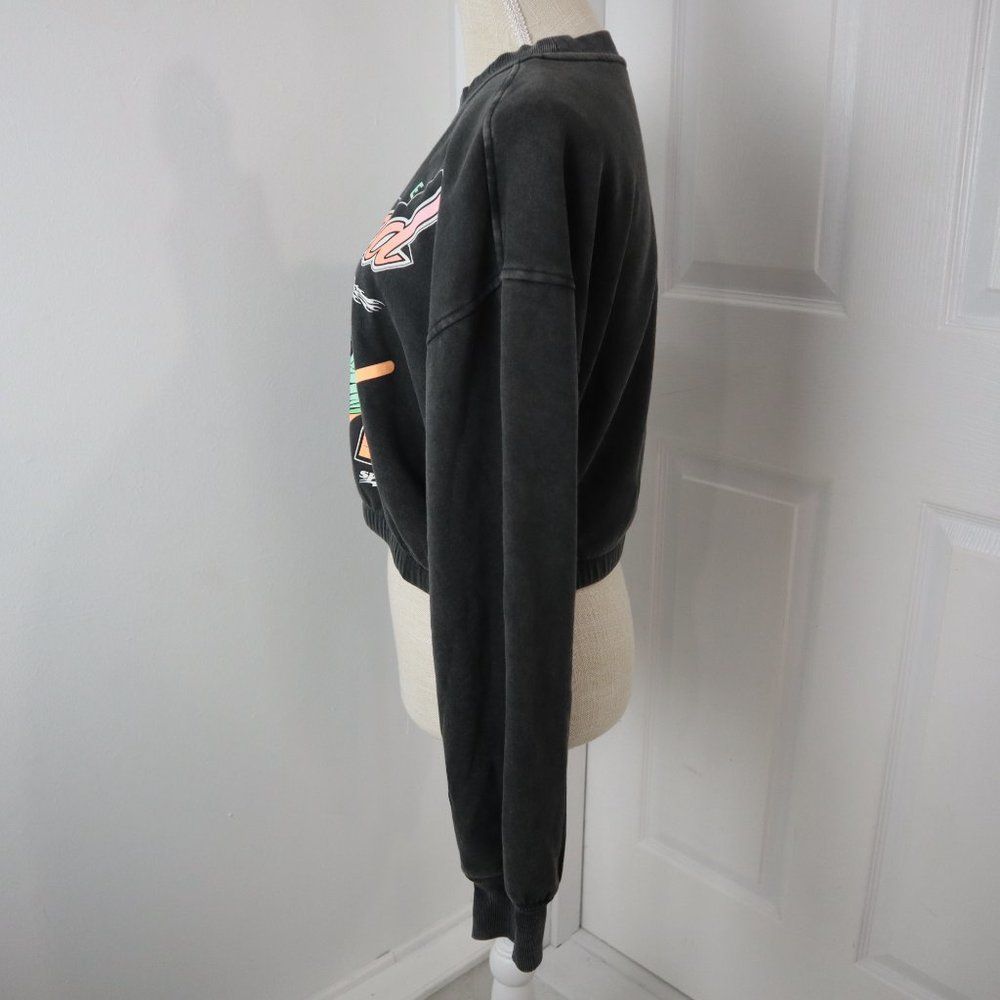 Divided HM Sweatshirt Womens Large Gray Cropped 80s Retro Car Racing Hi Speed - Picture 5 of 14